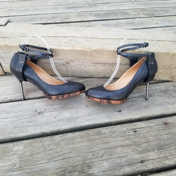 Lanvin 2011 Collection Black Leather Wrap Ankle Strap Platform Pumps 40 9.5 - Picture 6 of 10